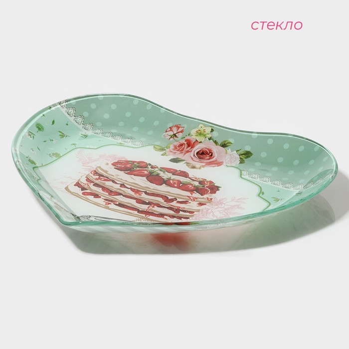 Блюдо стеклянное сервировочное Доляна «Сердце. Сладости», 25,5×21,8×2,6 см Блюдо стеклянное сервировочное Доляна «Сердце. Сладости», 25,5×21,8×2,6 см