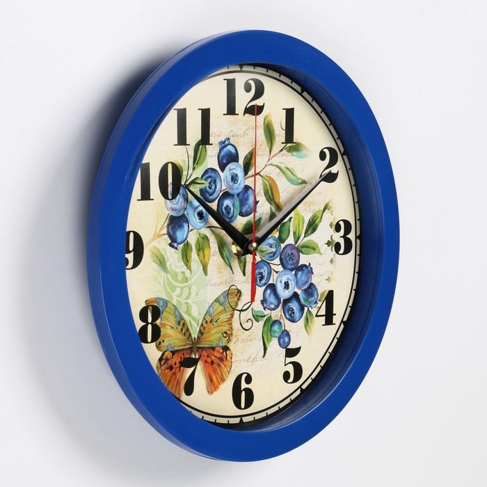 Часы настенные, d-28 см, интерьерные, Часы настенные, d-28 см, интерьерные, "Черника", бесшумные
