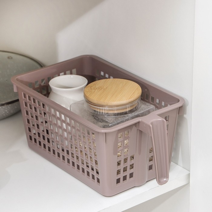 Корзина для хранения с ручкой, 28×16×12 см, МИКС Корзина для хранения с ручкой, 28×16×12 см, МИКС