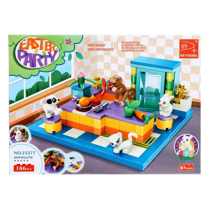 Конструктор &laquo;Весна. Кухня и зверята&raquo;, 186 деталей