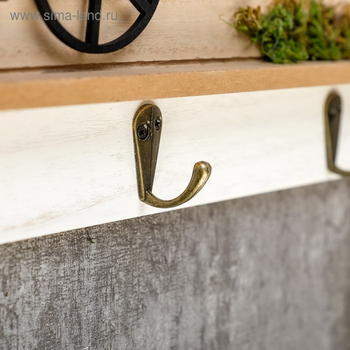 Крючки декоративные дерево Крючки декоративные дерево "Велосипед на лужайке у дома" 20х2,5х30 см