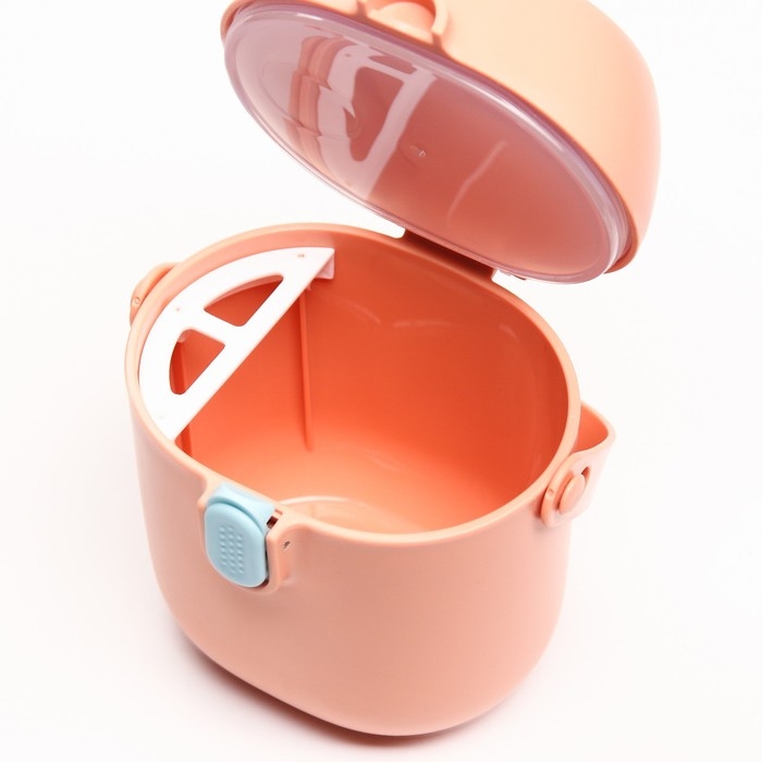 Контейнер для хранения детского питания 450 мл., с ложкой, цвет персиковый Контейнер для хранения детского питания 450 мл., с ложкой, цвет персиковый