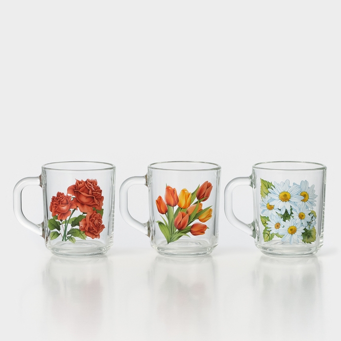 Кружка &laquo;Букеты&raquo;, 250 мл, рисунок МИКС