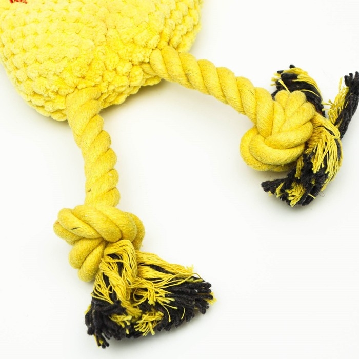 Игрушка мягкая для собак Игрушка мягкая для собак "Жираф с канатом", с пищалкой, 15 х 25 см