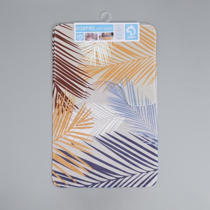 Набор ковриков для ванной и туалета Доляна «Тропический», 2 шт: 50×80, 40×50 см Набор ковриков для ванной и туалета Доляна «Тропический», 2 шт: 50×80, 40×50 см