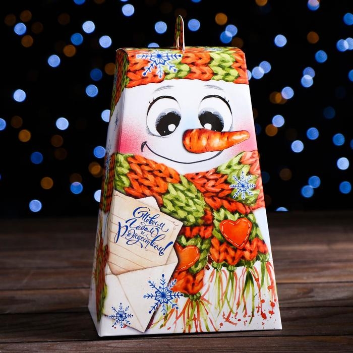 Подарочная коробка Подарочная коробка "Снеговик-почтовик", 14,3 х 12 х 21,4 см