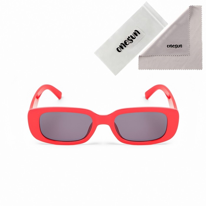 Очки солнцезащитные Очки солнцезащитные "OneSun", uv 400, дужка 14 см, ширина 14.5 см, линза 4 х 6.5 см, красные