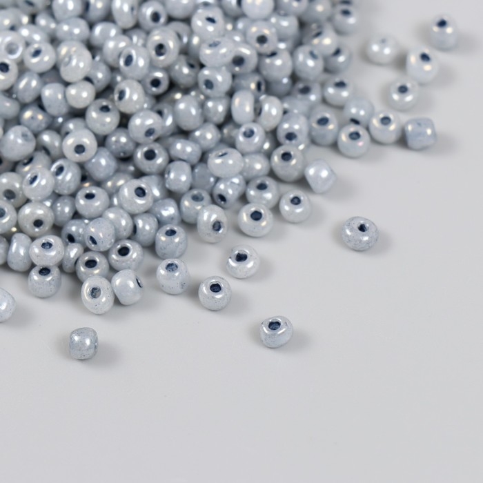 Бисер стекло 6/0  Бисер стекло 6/0 "Графит" полупрозрачный перламутр 450 гр