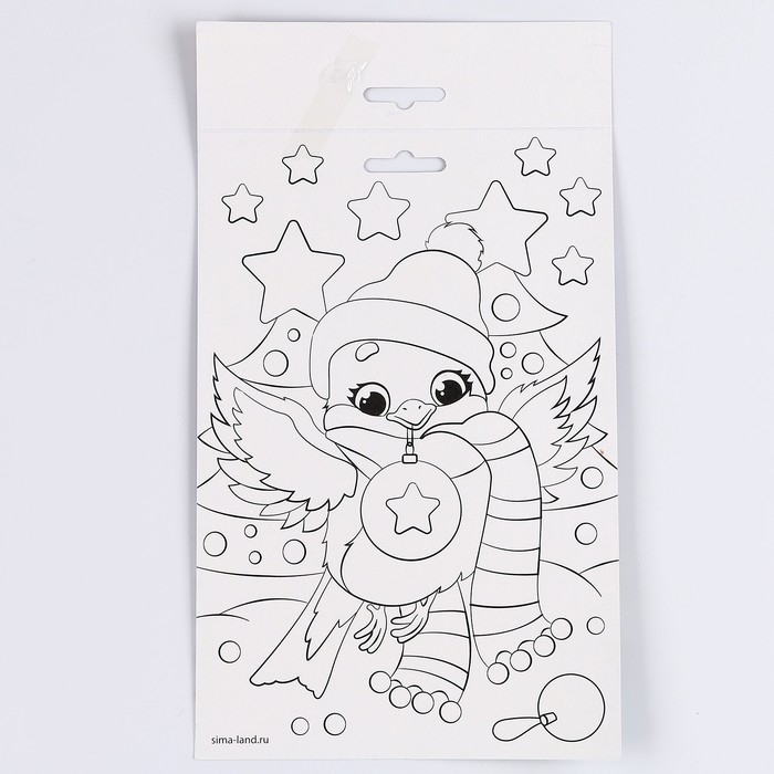 Аппликация фольгой на новый год «Снегирь», новогодний набор для творчества Аппликация фольгой на новый год «Снегирь», новогодний набор для творчества