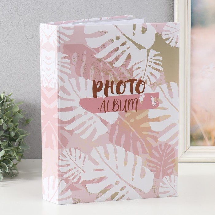 Фотоальбом на 200 фото 10х15 см Фотоальбом на 200 фото 10х15 см "Тропические листы" бумажные листы МИКС 32,5х5х22 см