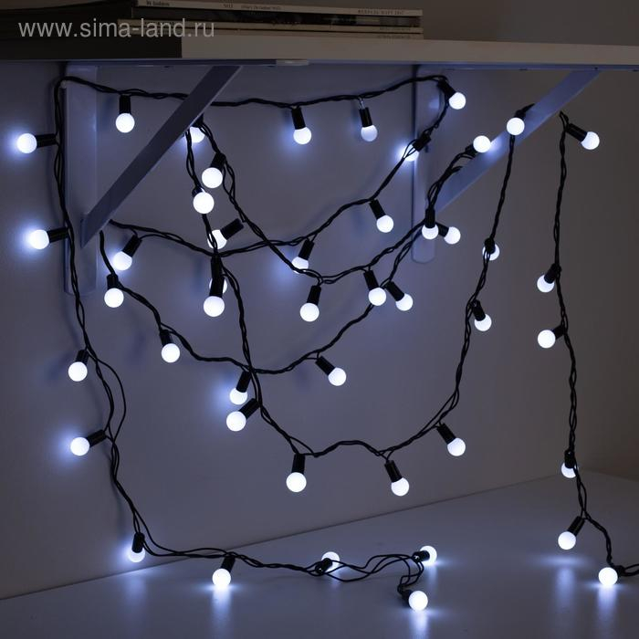 Гирлянда «Нить» 20 м с насадками «Шарики 1.5 см», IP44, тёмная нить, 200 LED, свечение белое, 8 режимов, 220 В