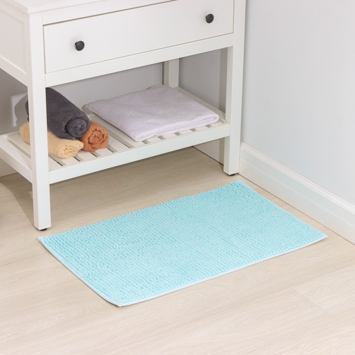 Коврик для дома Доляна «Букли», 50×80 см, цвет голубой