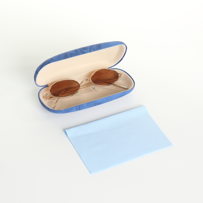 Футляр для очков на хлопушке, длина 16 см, цвет синий Футляр для очков на хлопушке, длина 16 см, цвет синий