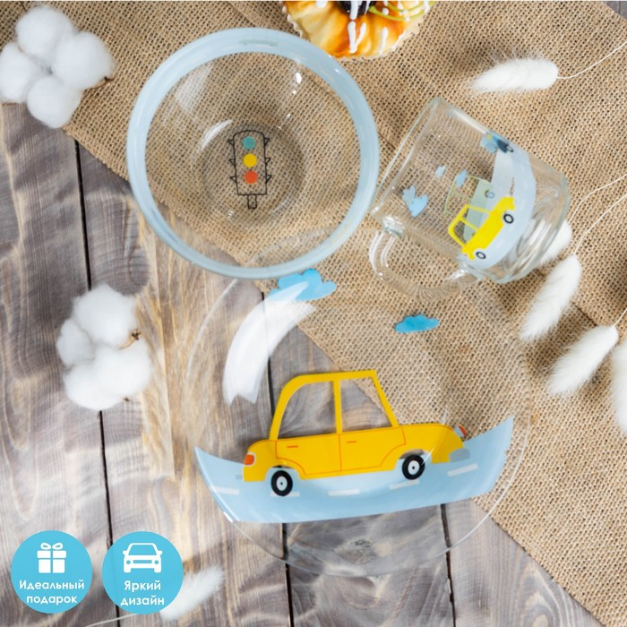 Набор детской посуды Доляна «Бип-бип», 3 предмета: миска 450 мл, тарелка d=20 см, кружка 200 мл Набор детской посуды Доляна «Бип-бип», 3 предмета: миска 450 мл, тарелка d=20 см, кружка 200 мл