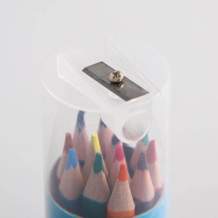 Цветные карандаши в тубусе, 12 цветов, трехгранные, Смешарики Цветные карандаши в тубусе, 12 цветов, трехгранные, Смешарики