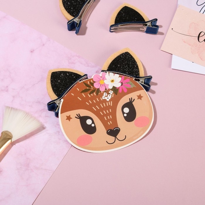 Заколки для волос ушки «Олененок», 2 шт, 4 х 5 см Заколки для волос ушки «Олененок», 2 шт, 4 х 5 см