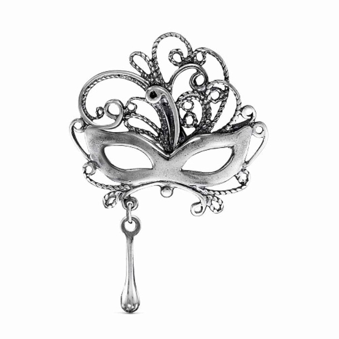 Брошь «Маска» посеребрение с оксидированием Брошь «Маска» посеребрение с оксидированием