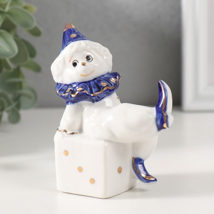 Сувенир керамика Сувенир керамика "Клоун на игральном кубике" кобальт 4,4х7х9,5 см