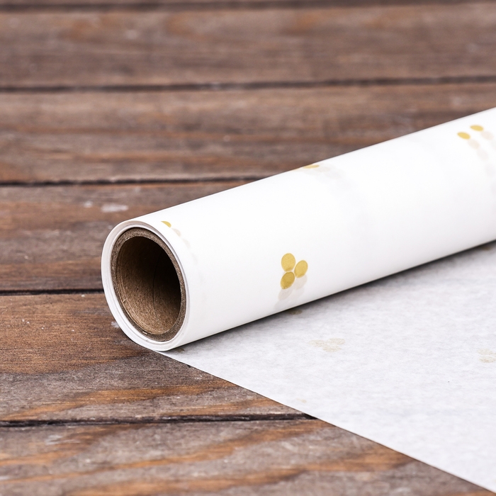 Бумага силиконизированная «Бусинки» золото, 0,38 х 5 м Бумага силиконизированная «Бусинки» золото, 0,38 х 5 м