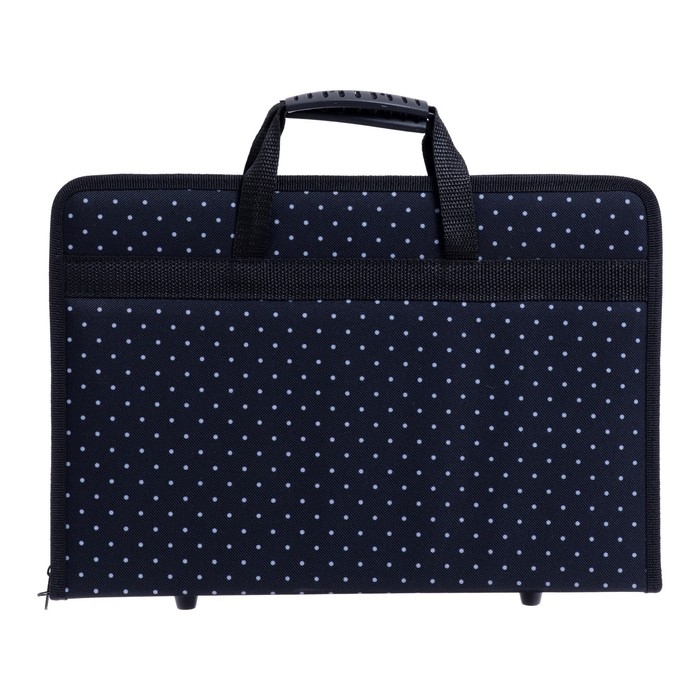 Папка с ручками текстильная, А4, 370 х 260 мм х 40мм, каркасная, 2В4 Папка с ручками текстильная, А4, 370 х 260 мм х 40мм, каркасная, 2В4 "Вдохновение. Белый горох"