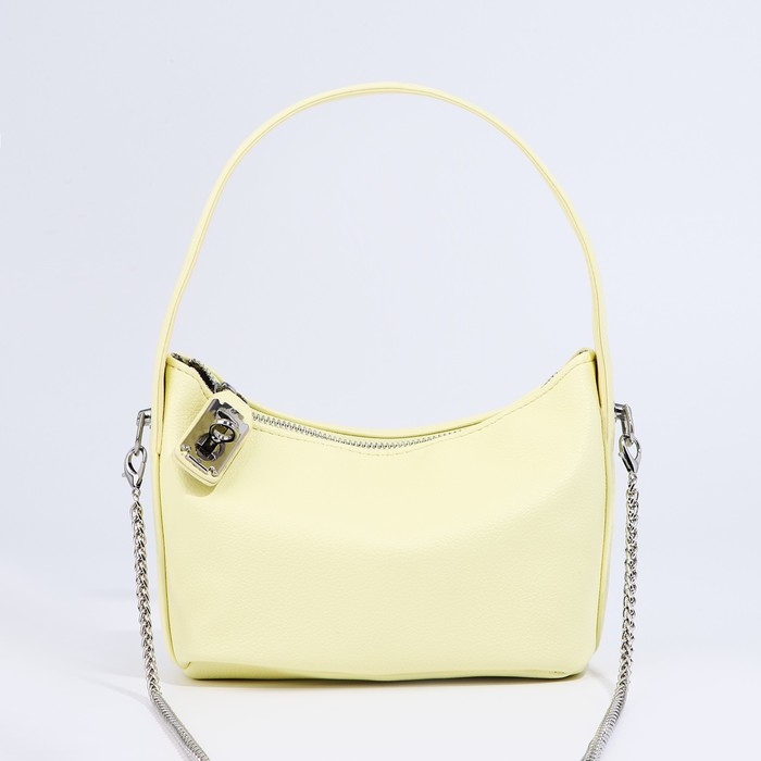 Сумка-багет на молнии, цепочка, цвет жёлтый Сумка-багет на молнии, цепочка, цвет жёлтый