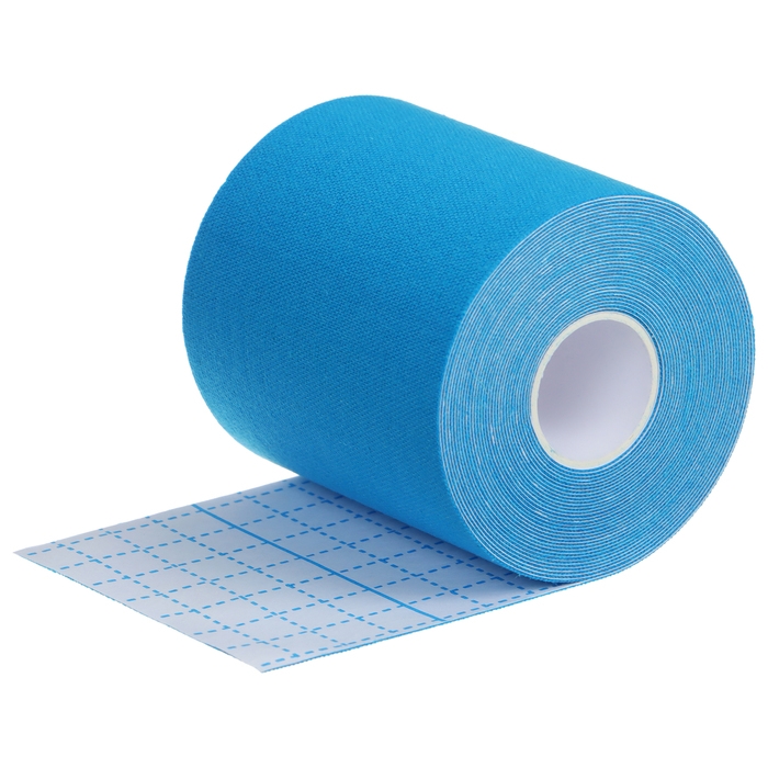 Кинезиотейп ONLYTOP, 7,5 см х 5 м, цвет голубой Кинезиотейп ONLYTOP, 7,5 см х 5 м, цвет голубой
