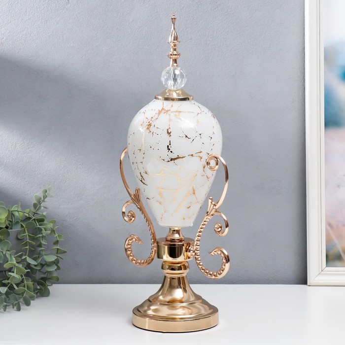 Сувенир интерьерный металл, стекло  Сувенир интерьерный металл, стекло "Изящный кубок" золото, кракелюр 49х12,5х24 см