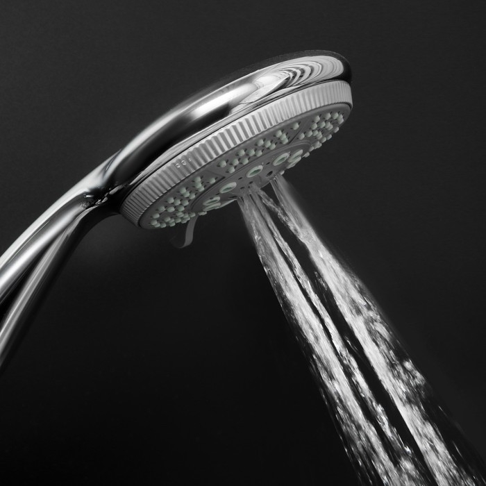 Душевая лейка ZEIN Z0505, пластик, большая, 5 режимов, хром Душевая лейка ZEIN Z0505, пластик, большая, 5 режимов, хром