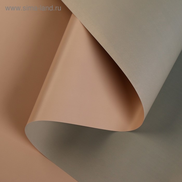 Корейская плёнка для цветов матовая двусторонняя Корейская плёнка для цветов матовая двусторонняя "Градиент" бежевый-малахит 0,5 х 10 м