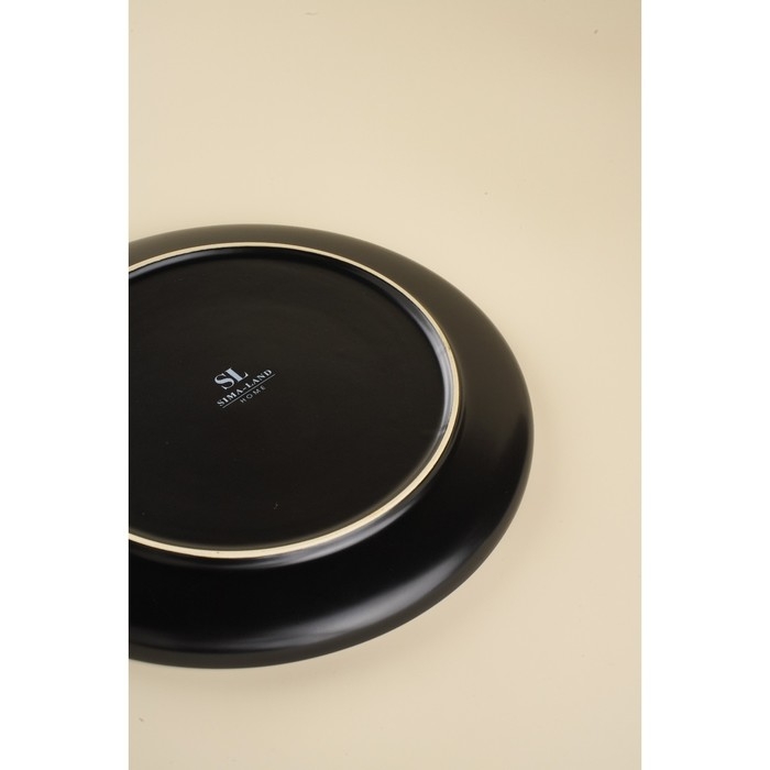 Набор фарфоровых тарелок SL Home «Дарк», d=25,5 см, цвет чёрный Набор фарфоровых тарелок SL Home «Дарк», d=25,5 см, цвет чёрный