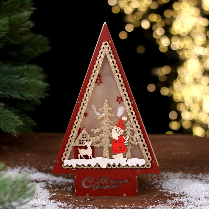 Новогодний декор с подсветкой «С новым годом» 14 × 4 × 22,5 см Новогодний декор с подсветкой «С новым годом» 14 × 4 × 22,5 см