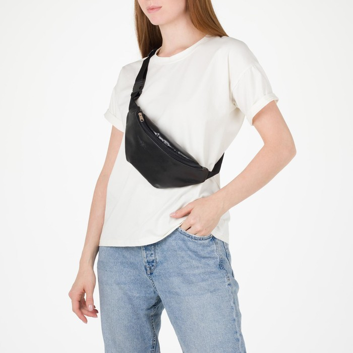 Поясная сумка на молнии, цвет чёрный Поясная сумка на молнии, цвет чёрный