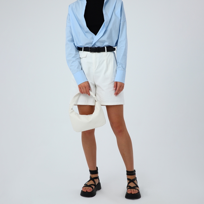 Сумка-багет на молнии, цвет белый Сумка-багет на молнии, цвет белый