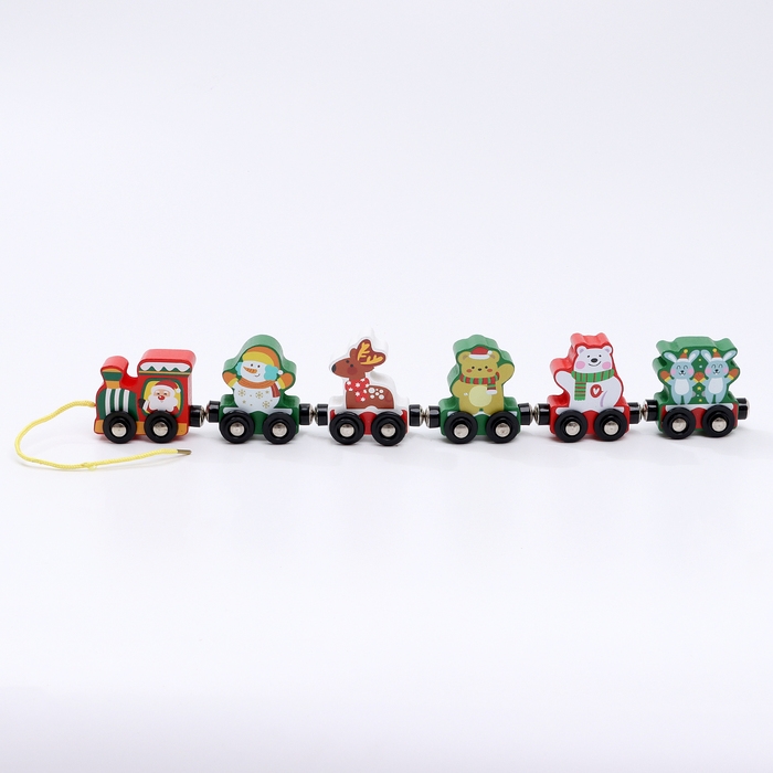 Новогодний декор «Волшебный паровозик», 36 × 5,4 × 1,6 см, сцепление магнитами, деревянный Новогодний декор «Волшебный паровозик», 36 × 5,4 × 1,6 см, сцепление магнитами, деревянный