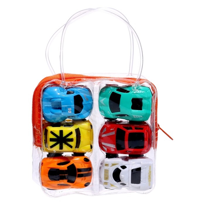 Набор инерционных машин «Рейсер» в сумке, 6 штук, МИКС Набор инерционных машин «Рейсер» в сумке, 6 штук, МИКС