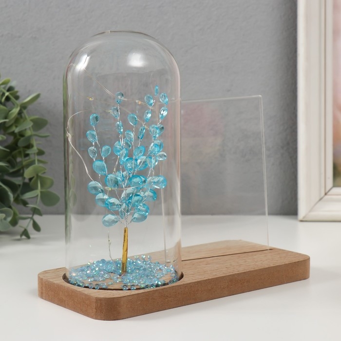 Фоторамка дерево 9х13 см с подсветкой Фоторамка дерево 9х13 см с подсветкой "Голубое деревце" от батареек 2хLR1130 19х9х18,5 см