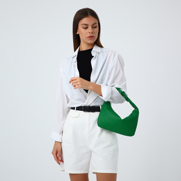 Сумка-багет на молнии, цвет зелёный Сумка-багет на молнии, цвет зелёный