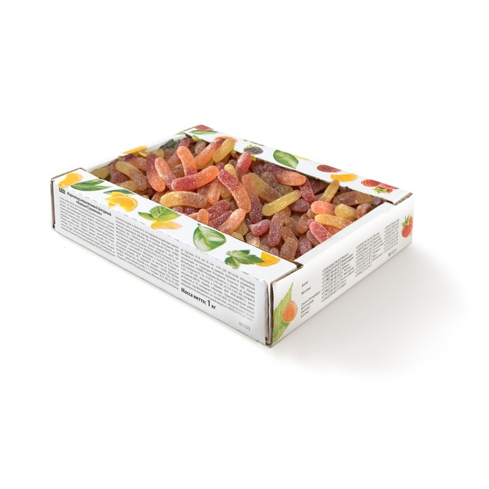 Мармелад жевательный фигурный «Кислые Гусенички», 1 кг Мармелад жевательный фигурный «Кислые Гусенички», 1 кг