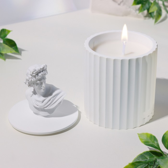 Свеча в бетоне ароматическая  Свеча в бетоне ароматическая "Аполлон", английская груша и фрезия, 13х7 см,соевый воск,160 г