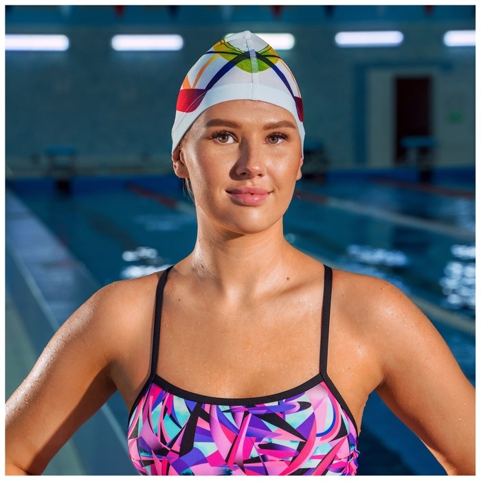 Шапочка для плавания взрослая ONLYTOP Swim, тканевая, обхват 54-60 см Шапочка для плавания взрослая ONLYTOP Swim, тканевая, обхват 54-60 см