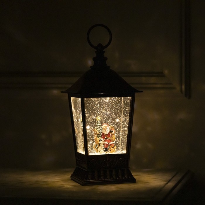 Светодиодная фигура «Фонарь с Дедом Морозом» 12 × 24 × 12 см, пластик, батарейки ААх3 (не в комплекте), USB, свечение тёплое белое Светодиодная фигура «Фонарь с Дедом Морозом» 12 × 24 × 12 см, пластик, батарейки ААх3 (не в комплекте), USB, свечение тёплое белое