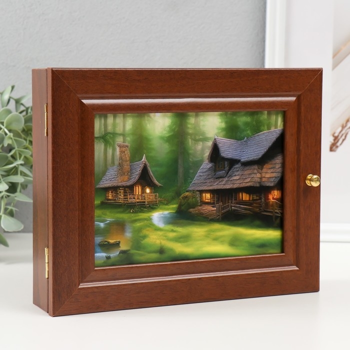 Ключница Ключница "Домики" 19х24 см орех