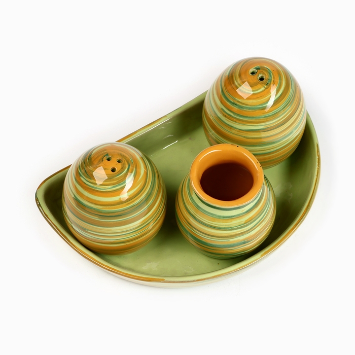 Набор для специй Набор для специй "Премиум Трио" солонка+перечница+подставка для зубочисток, витаминка