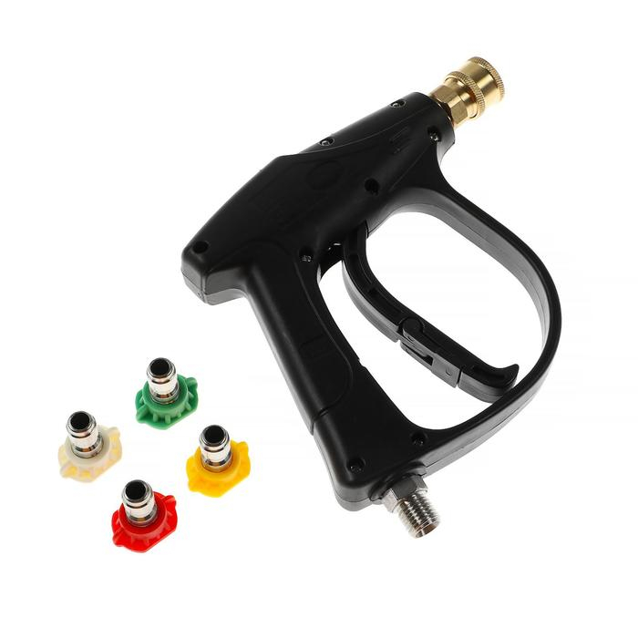 Пистолет для мойки высокого давления, 4 насадки 0-15-25-40 град Пистолет для мойки высокого давления, 4 насадки 0-15-25-40 град