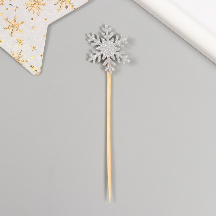 Топпер для творчества Топпер для творчества "Серебряная снежинка", 11 см (набор 10 шт)