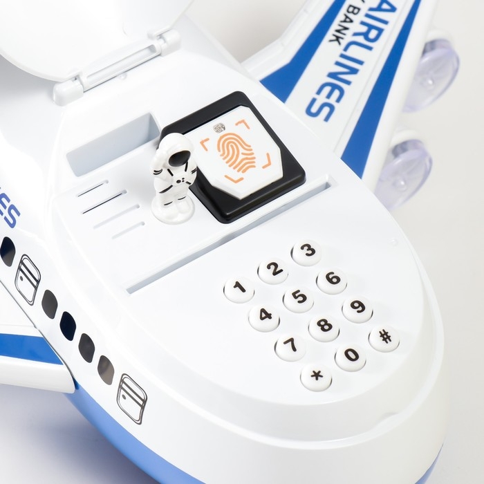 Копилка пластик Копилка пластик "Самолёт" кодовый замок, звук АА 31х33,5х19 см