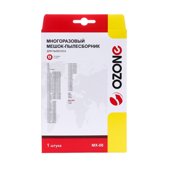 Пылесборник многоразовый Ozone micron MX-08, 1 шт (LG TB-36) Пылесборник многоразовый Ozone micron MX-08, 1 шт (LG TB-36)