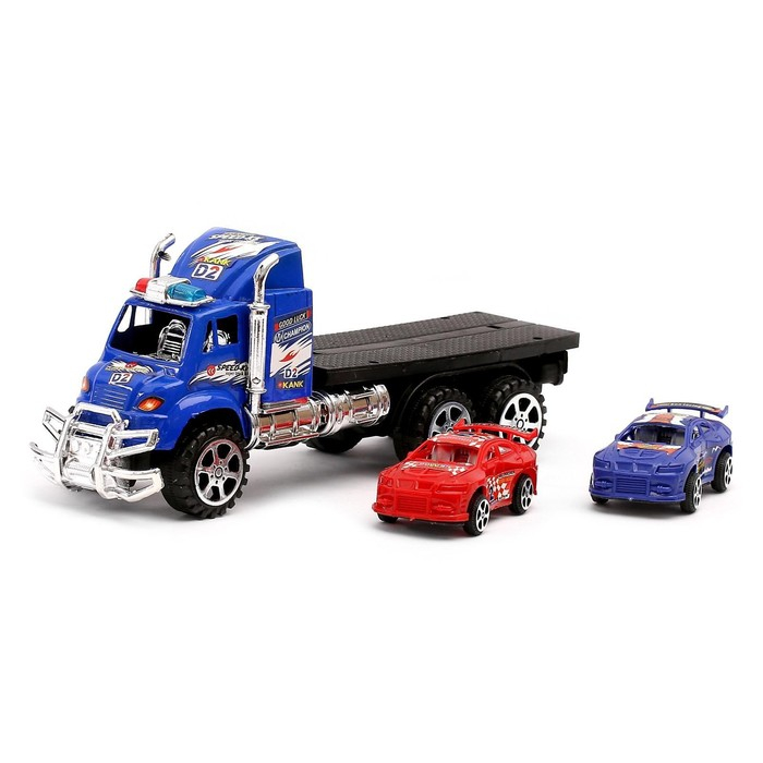 Грузовик инерционный «Автовоз» с двумя машинками, цвета МИКС Грузовик инерционный «Автовоз» с двумя машинками, цвета МИКС