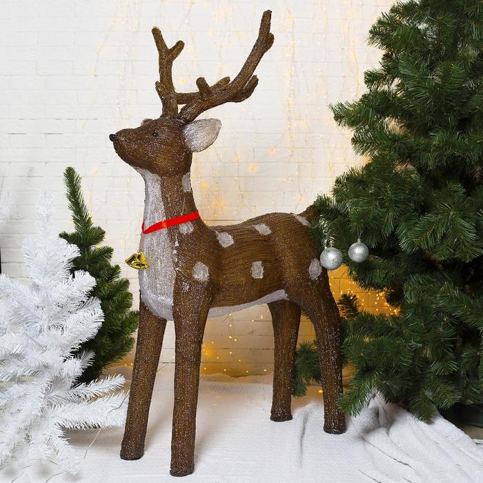 Светодиодная фигура «Косуля» 80 × 130 × 50 см, акрил, 228 LED, 8 режимов, 24 В, свечение белое Светодиодная фигура «Косуля» 80 × 130 × 50 см, акрил, 228 LED, 8 режимов, 24 В, свечение белое