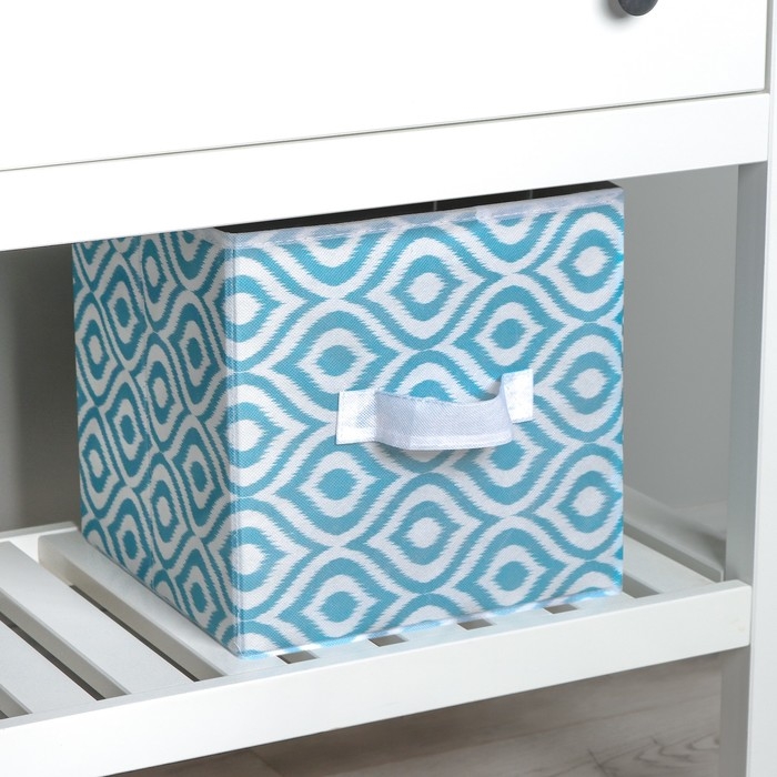 Короб для хранения Доляна «Лагуна», 27×27×27 см, цвет бирюзовый Короб для хранения Доляна «Лагуна», 27×27×27 см, цвет бирюзовый